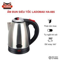 Ấm đun siêu tốc 2.0L LADOMAX HA-885 Inox không gỉ Công suất 1500W, tự ngắt khi nước sôi