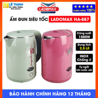 Ấm đun siêu tốc 2.5L Ladomax HA-887, Dung tích 2.5 Lít, Công suất 1500W, Inox 304