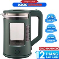 Ấm đun siêu tốc, Bình đun nước thủy tinh siêu tốc 1.8L DODORO D218- Bảo Hành 1 Năm