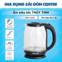 Ấm đun siêu tốc, bình siêu tốc HAPPY COOK thủy tinh 1,8 lít HP HEK 183.