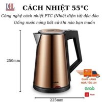 Ấm đun siêu tốc cao cấp 2 lớp cách nhiệt Grelide D2017k ( 1.7L) - Hàng chính hãng bảo hành 2 năm