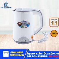 Ấm Đun Siêu Tốc Cao Cấp Asanzo 1.5 Lít SK-1851 Công Suất 1500W ,Thân 2 Lớp Inox 304, Sôi Nhanh Sạch Sẽ