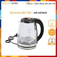 Ấm đun siêu tốc HR-KE1806 (1.8L) Hàng Chính Hãng Hare, Ấm đun siêu tốc HR-KE1806 Thiết Kế Thuỷ Tinh Trong Suốt QM Store