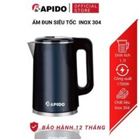 Ấm đun siêu tốc Rapi do RK1717 cao cấp, dung tích 1,7 lít, công suất 1700W, chất liệu inox 304, bảo hành 18 tháng