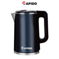 Ấm đun siêu tốc Rapido RK1717 cao cấp, dung tích 1,7 lít, công suất 1700W, chất liệu inox 304, bảo hành toàn quốc 1 năm