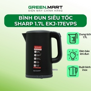 Ấm đun siêu tốc Sharp EKJ-17VSS-ST - 1,7 lít