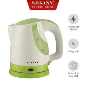 Bình - Ấm đun nước siêu tốc Sokany SDH203 - 1 lít, 1500W