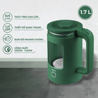 Ấm đun siêu tốc thủy tinh,1.7L,màu xanh đen Nanoco NKT1761DB / NKT1761G