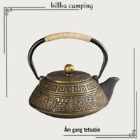 Ấm gang đun nước kiểu Nhật 900mL tesubin pha trà, nấu nước hoa quả hoặc nấu thuốc - Billba camping