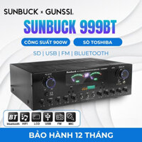 Âm ly bluetooth Sunbuck 999BT, âm ly karaoke công suất lớn 900W, 7 kênh, 2 nguồn xuyến cực khỏe, có quạt tản nhiệt