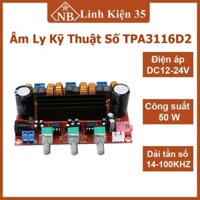 Âm ly kỹ thuật số TPA3116D2 2*50W + 100W 2.1 class D 12V-24VDC