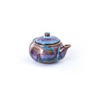 Ấm mắm dẹt men hồng tuyết - Lọ gia vị có vòi men hỏa biến - ấm đựng nước chấm gốm Unika Bát Tràng