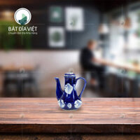 Ấm mắm men xanh cá trắng Bát Tràng Rộng 7cm x Cao 9cm