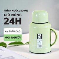 Ấm Nước Phích Giữ Nhiệt Mini 1L - Bình Thủy Mini Ấm Nước Phích Giữ Nhiệt Mini 1000ml Nhỏ Gọn Tiện Lợi Giữ Nhiệt 24h