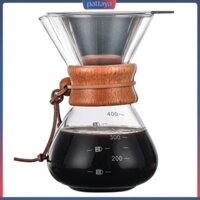 Ấm Pha Cà Phê Espresso Percolator 400ml Bằng Thủy Tinh Chịu Nhiệt