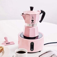 Ấm pha cafe Bialetti 3 tách/ lần kèm bếp điện đun phiên bản giới hạn hộp quà Candy Pink
