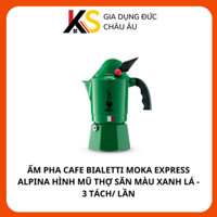 Ấm pha cafe Bialetti Moka Express Alpina hình mũ thợ săn màu xanh lá - 3 tách/ lần ( không dùng cho bếp từ )
