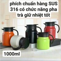 Ấm pha trà, bình giữ nhiệt lõi inox x 1 lít