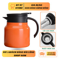 Ấm pha trà, Bình pha trà giữ nhiệt inox có lõi lọc, Phích Pha Trà dung tích 800-1000ml Tiện Lợi.