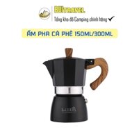 Ấm pha trà, cafe dã ngoại 150ml và 300ml - Bình pha cafe Moka du lịch nhỏ gọn- Bụi Travel