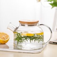 Ấm pha trà Deli 1000ml có lưới lọc inox ,bình pha trà thủy tinh chịu nhiệt cao