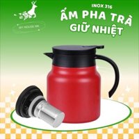 Ấm pha trà inox 316 dung tích lớn 800ml/1000ml-lưới lọc dạng hộc lưới dày lọc sạch-ấm pha nhiều màu