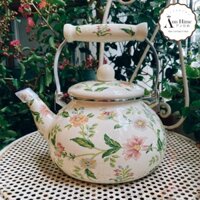Ấm Pha Trà - Pha Cà Phê - Đun Nước Bếp Từ Vintage Đồng Quê Pháp Cổ 2.5L