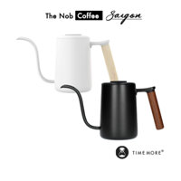 Ấm rót cổ ngỗng pha cà phê Timemore Fish Youth 700ml tay cầm gỗ | Ấm cổ ngỗng pha drip/pour-over cao cấp