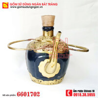 Ấm rượu Chivas 18 màu xanh đen bọc đồng