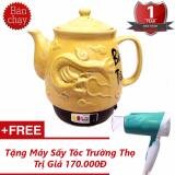 Ấm Sắc Thuốc Bát Tiên Rồng Vàng BA-2086 2.8L + Tặng Máy Sấy Tóc Trường Thọ