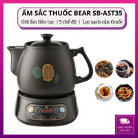 Ấm Sắc Thuốc Bear SB-AST35 Làm Bằng Đất Sét Và Gốm Sứ Cao Cấp 3,5L Đế Rời Giữ Ấm Hẹn Giờ Tiết Kiệm Thời Gian