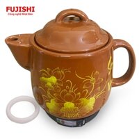 Ấm sắc thuốc điện gốm sứ bát tràng FUJISHI 3.2 lít HK-33 - (Nâu đất) (Hỏa tốc)