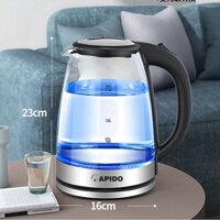 ấm siêu tốc, Ấm điện đun nước lock&lock bằng thủy tinh 1.8 l 1850w, Bình đun siêu tốc giá rẻ - BẢO HÀNH CHÍNH HÃNG