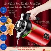 Ấm Siêu Tốc, Bình Đun Giữ Nhiệt 2L - Công Suất 1500w Đun Sôi 5 Phút, Ấm Đun Nước Kèm Bình Giữ Nhiệt