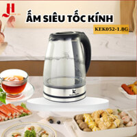 Ấm Siêu Tốc, Bình Đun Nước Thủy Tinh KUSCHELN 1.8 Lít Kiểu Đức Thiết Kế Đế Tiếp Điện Xoay 360 Độ Sôi Nhanh 3 Phút