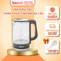 Ấm siêu tốc, bình đun nước  thuỷ tinh DRIGO D38 1.8L chính hãng - Bảo hành 12 tháng