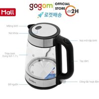 Ấm siêu tốc Bình đun siêu tốc Delites 1.7 líDST031 GOG342