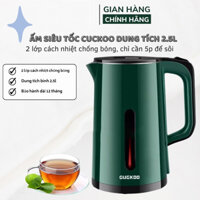 Ấm Siêu Tốc Cuckoo 2,5 Lít, Ấm Đun Nước Siêu Tốc Công Suất 1500w Mạnh Mẽ, Bình Đun Nước Siêu Tốc