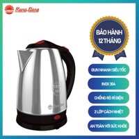 Ấm siêu tốc đun nước Rạng Đông 1,8L siêu bền, cách điện an toàn, inox 304