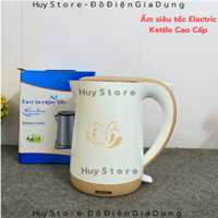 Ấm siêu tốc Electric Kettle Ps-C10 siêu xinh , Bình siêu tốc đun sôi nhanh lòng inox 304 màu trắng nâu nhạt Huy store