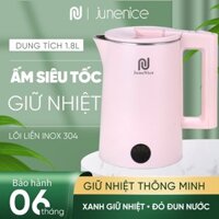 Ấm siêu tốc giữ nhiệt, bình đun nước, ấm đun nước 1.8l lõi inox 304 nguyên khối, an toàn không rò rỉ