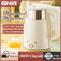 Ấm Siêu Tốc Giữ Nhiệt Onr 2.5L Ấm Đun Nước Điện Đa Chức Năng 1500W Ấm Đun Nước Nóng