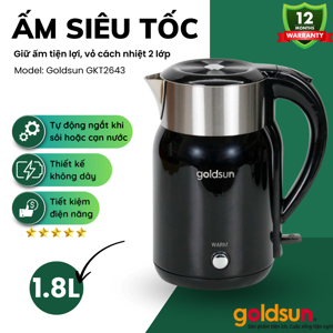 Ấm siêu tốc Goldsun GKT2643, 1.8L