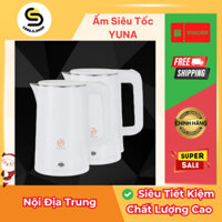 Ấm Siêu Tốc Inox 1,8 Lít Chính Hãng Đun Sôi Cực Nhanh - Bình Đun Nước Siêu Tốc Inox Cực Bền