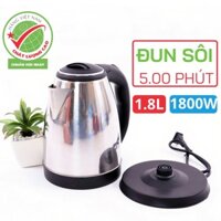 Ấm siêu tốc Inox 1,8 lít Electric Kettle chính hãng  , ấm đun sôi cực nhanh HVC