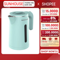 ẤM SIÊU TỐC INOX 2 LỚP 1.8L SUNHOUSE SHD1351 - Thân ấm 2 lớp chống nhiệt, tự ngắt khi nước sôi