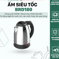 Ấm Siêu Tốc Inox - Bình Đun Nước Siêu Tốc Inox Baretti BRD180 - Hàng Chính Hãng (Bảo Hành 12 Tháng ).