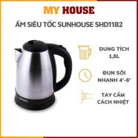 Ấm siêu tốc inox Sunhouse SHD1182 dung tích 1.8L, bình đun siêu tốc thông minh tiết kiệm điện