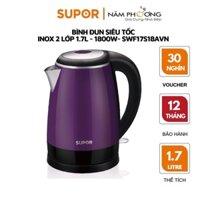 Ấm siêu tốc inox Supor cao cấp 2 lớp SWF17S18AVN 1.7L