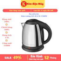 Ấm siêu tốc Kim cương IAT-2l-2 lít 1500W, bình đun nước siêu tốc inox 1500W,bảo hành 12 tháng hàng chính hãng